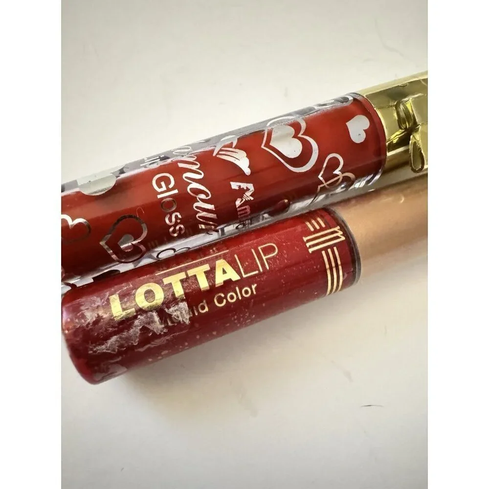 Lot of 2 Lip Glosses Milani Lotta Lip Dare Devil & Amuse Glamour Red New